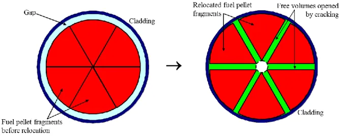 FIG. 2. Fuel pellet fragments relocation. 