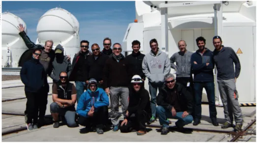 Figure 4. Some of the members of the NAOMI pro- pro-ject team during AIV; first row, from left to right: 