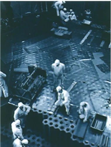 Fig. 54. View of the graphite block pile in the Chinon NUGG reactor.