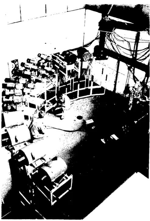 Figure 1: Photograph of the neutron detection array at the end of the LISE spectrometer The cross sections for the 2n removal channels could be determined both by detecting the charged fragment, in the silicon telescope, and by detecting the neutrons