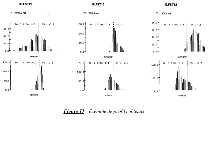 Figure 11 : Exemple de profils obtenus
