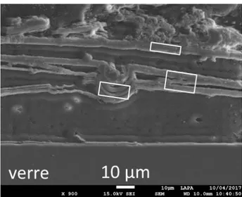 Figure 38 : micrographie MEB de la zone B de l’ « Expérience intégrale » qui permet de  localiser les analyses EDS 