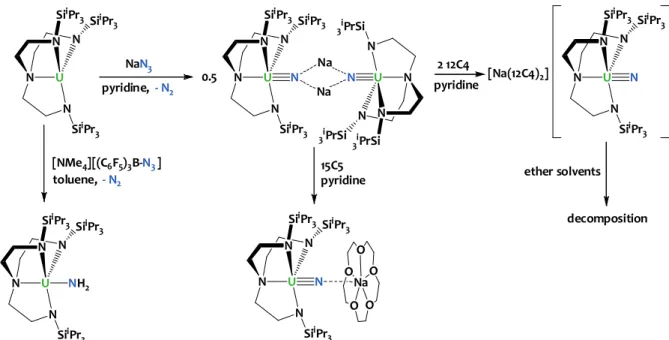 Figure  I.15.  Mercury  diagram  of  the  solid-state  molecular  structure  of  the  U(V)  terminal  nitride  [U(N)(Tren TIPS )] - 