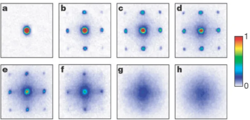 Figure 1.1: Momentum distribution from time of flight imaging in the experiment of Greiner et al