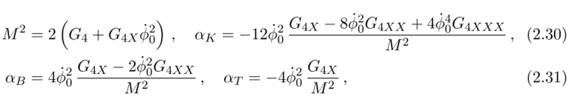 Table 2.1: In the first row, the parameters α i introduced in eq. (2.19).