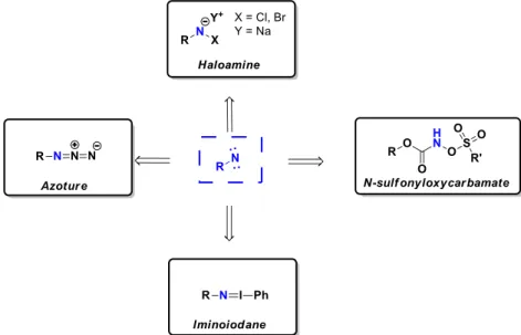 Figure 3 : Les principaux précurseurs de nitrènes  a. Les haloamines 