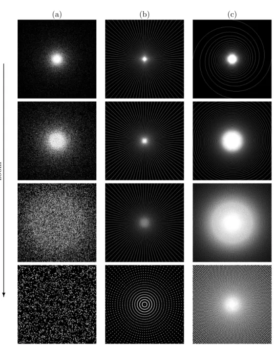 Figure 8: Standard sampling schemes composed of 100, 000 samples. (a):