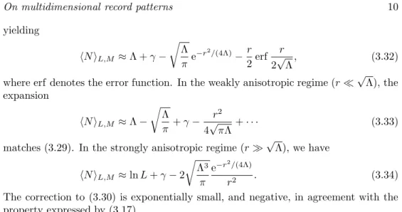 Table 2. Exact rational expressions for the variances of the number of records hh N 2 ii L for one-dimensional signals of length L and hh N 2 ii L,L for two-dimensional square samples of size L × L , up to L = 6.