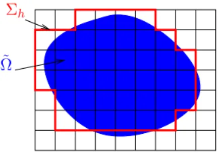 Figure 2 – Approximation de la frontière immergée par des faces du maillages
