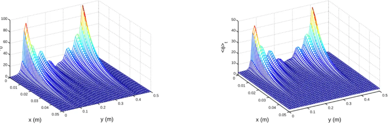 Figure 7: On the left is the RF potential map computed by the ICANT code in poloidal plane in front of ICRF antenna