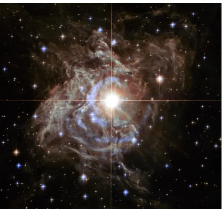 Figure I.4. C´eph´eide RS Puppis entour´ee de poussi`ere observ´ee par le satellite Hub- Hub-ble 2 