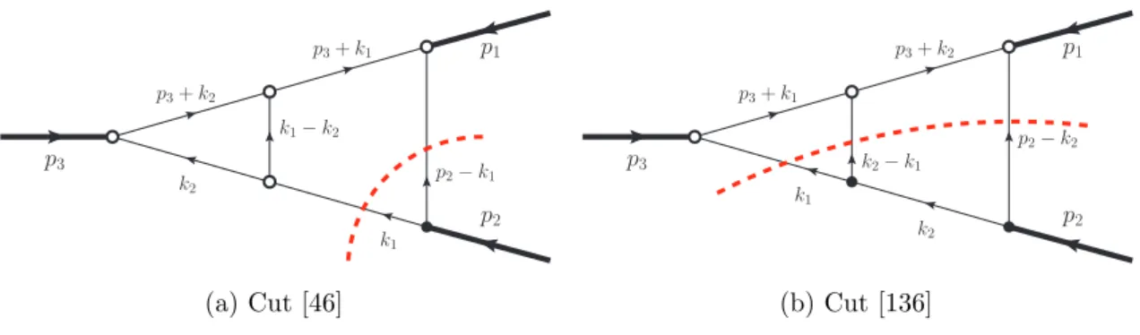 Figure 9: Cuts in the p 2 2 -channel 5.2 Unitarity cut in the p 2 2 channel