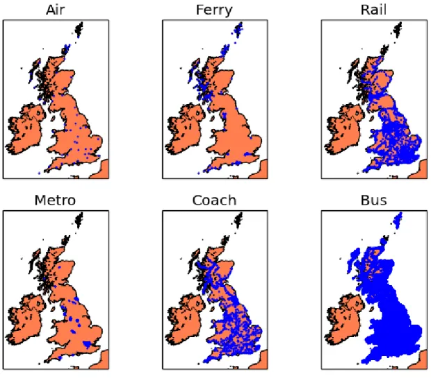 FIG. 3: Location of the nodes of each layer. The distribution of points matches the map of Great Britain