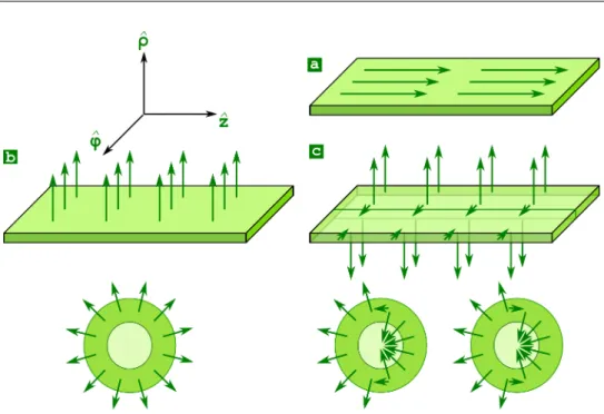 Fig. 8: Examples of distributions of magnetization at the surface of wires or tubes.