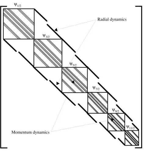 Figure 1. Qualitative shape of matrix used for solving the zero order Fokker-Planck equation.