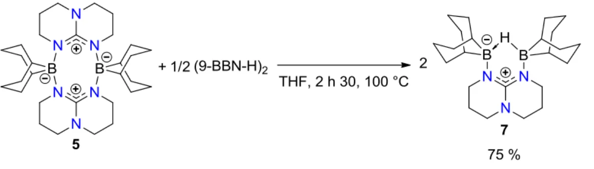 Figure 4 : Vue ORTEP de 7. Seuls les atomes d'hydrogène importants sont représentés afin de  simplifier la lisibilité de la figure