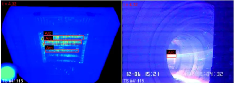Figure 4 shows grabbed images from the graphical user interface of PInUP during a plasma discharge at Tore Supra.