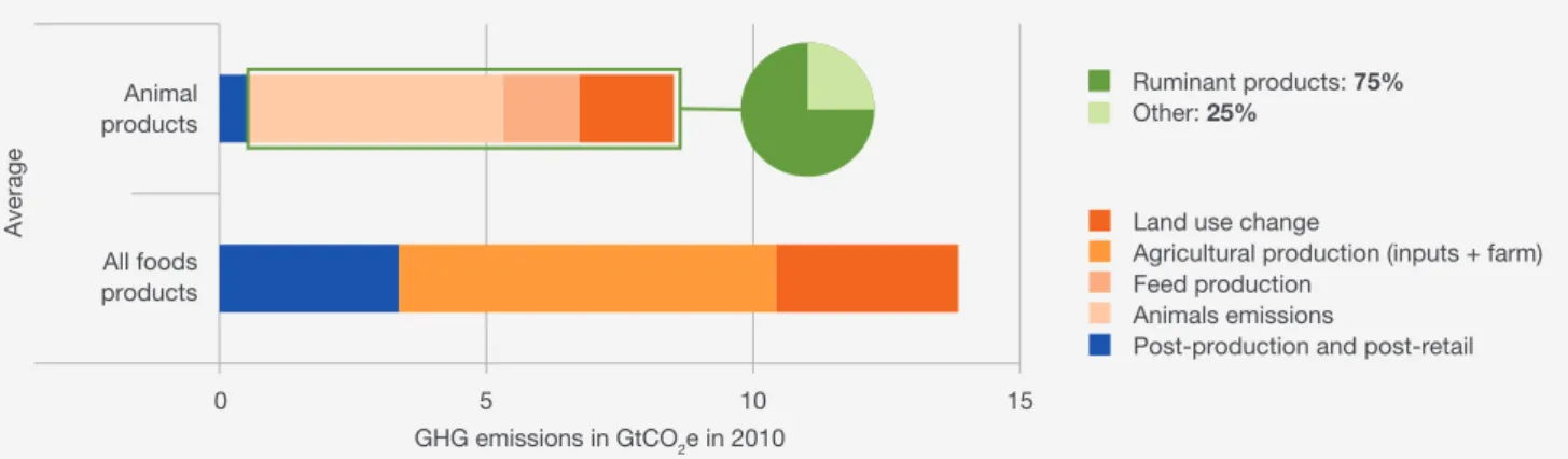 FIGURE 2. GREENHOUSE GASES EMISSIONS FROM ALL FOOD PRODUCTS VS. ANIMAL FOOD PRODUCTS