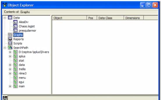 Figure 65. Object Explorer, fenêtres et répertoires 