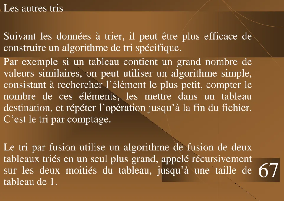 tableau de 1.    67 