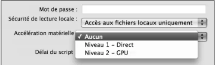 Figure 2.7 Paramètres  d’accélération  matérielle.