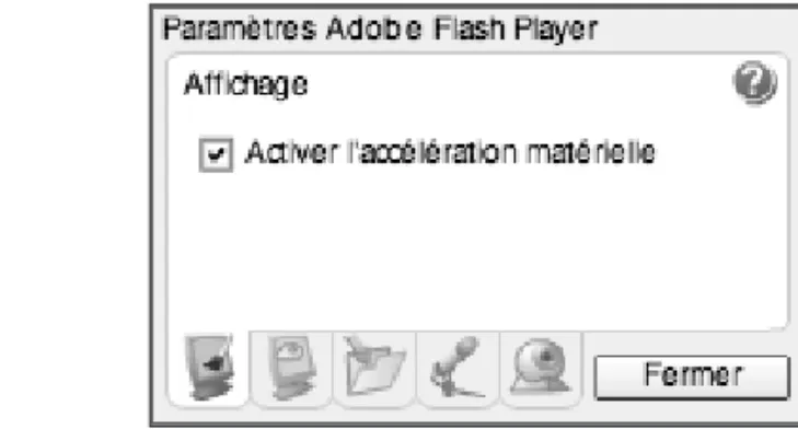 Figure 2.10 Activation et  désactivation de  l’accélération  matérielle.