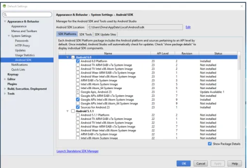 Figure 2.1 – SDK Manager