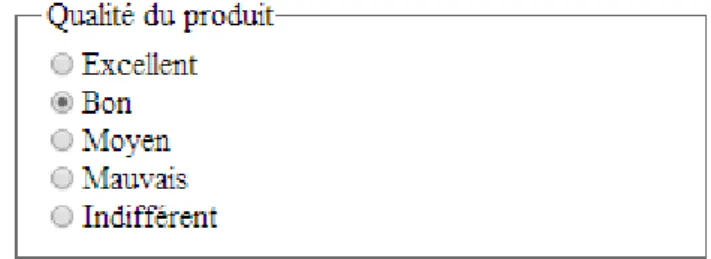 Figure 14 : Exemple de boutons radio 