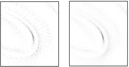 Figure 1: Left: Ordinary Voronoi tessellation of a point set sampled from some density function.