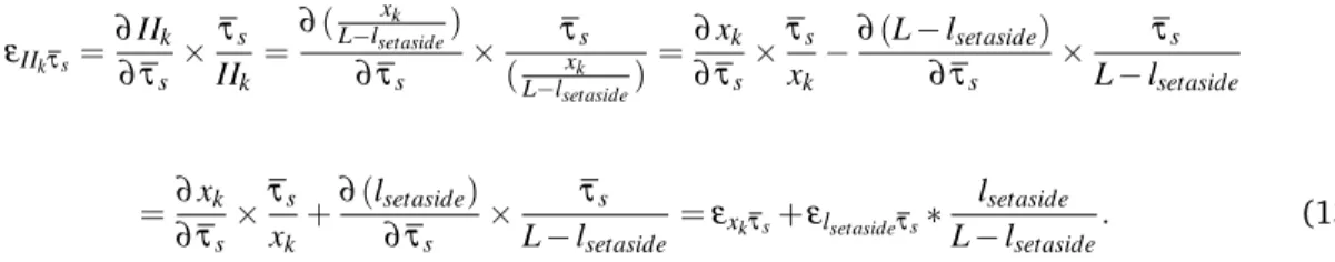 Table 6 summarizes the elasticities of fertilizer and pesticide demand with respect to set-aside sub- sub-sidy for PQML and SNPQML specifications, and the elasticity of set-aside area with respect to set-aside subsidy