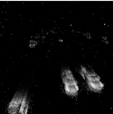 Fig. 5. Input data for the freeway experiment comming from a spike-based camera. The spikes represent a variation of intensity for a given pixel and are generated asynchronously.