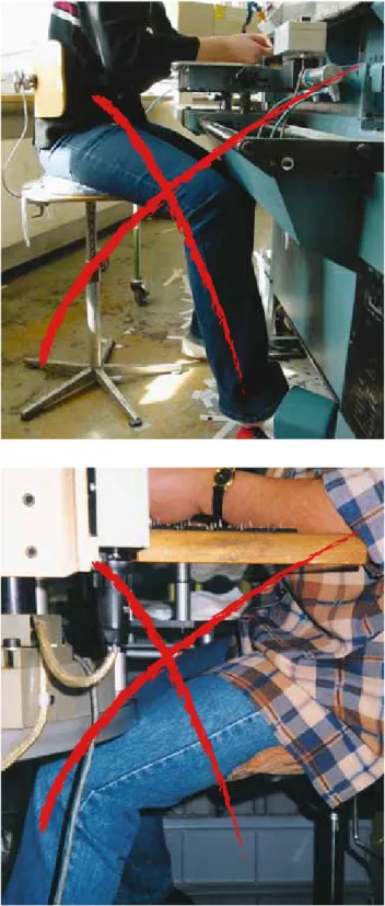 Fig. 17 et 18: ces machines ne laissent pas assez de liberté de  mouvement aux jambes.