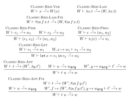 Figure 7: Classic big-step reduction rules