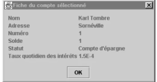 Fig. 6.7 – Fenêtre ouverte par la classe FicheCompte.