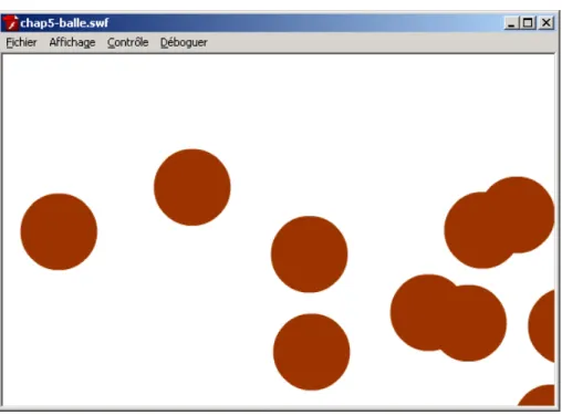 Figure 5-7. Positionnement aléatoire des instances de  la classe  Balle . 