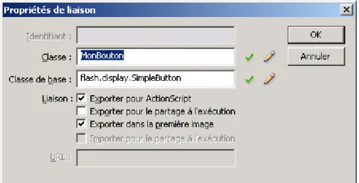 Figure 5-13. Propriétés de liaison d’un symbole de  type  Bouton . 