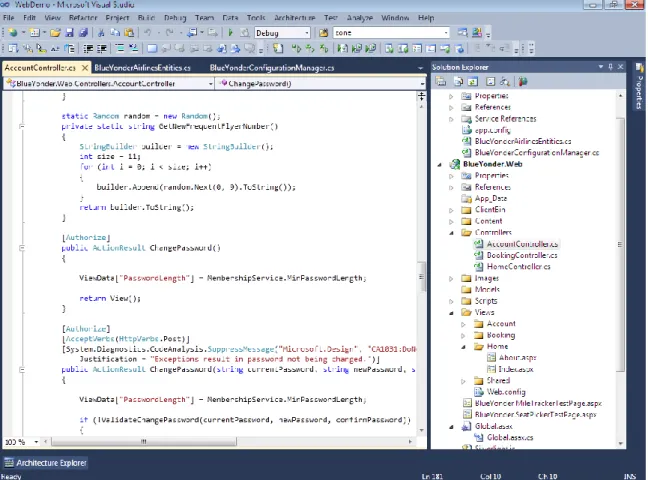 Figure 8: The Visual Studio 2010 IDE lets developers write, compile, execute, and test code