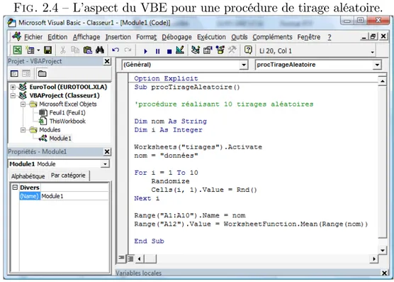 Fig. 2.4 –L’aspect du VBE pour une procédure de tirage aléatoire.