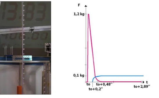 Figura 2.9  a) Layout delle prove condotte per determinare la velocità massima b) illustrazione grafica  dell’impulso fornito per raggiungere prima la velocità di regime 