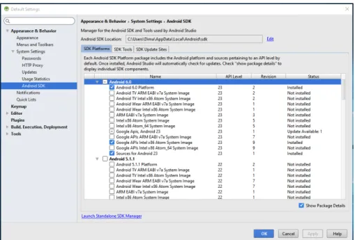 Figure 2.1 – SDK Manager