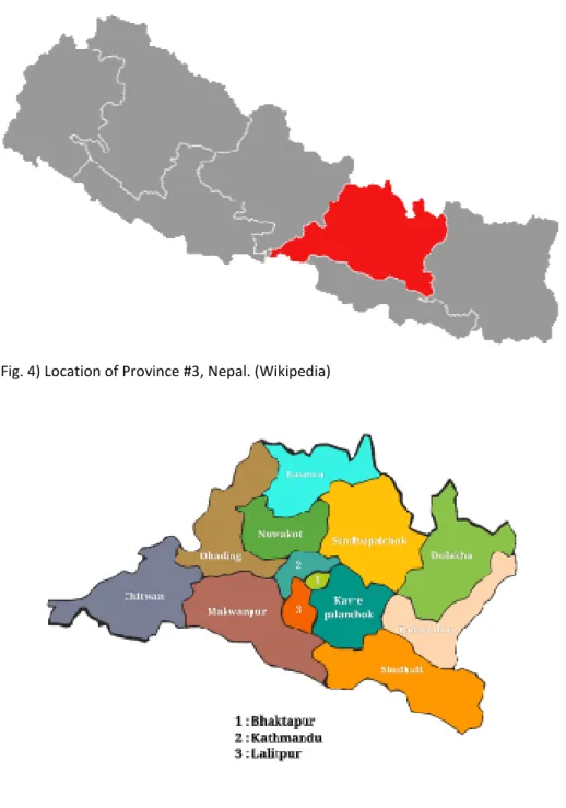 Fig. 4) Location of Province #3, Nepal. (Wikipedia) 