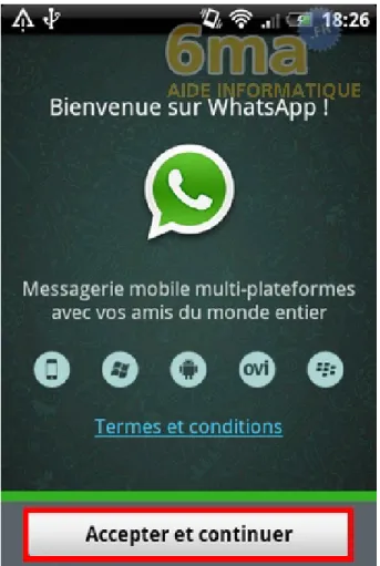 Figure 2.1  La page d'accueil de l'application WhatsApp.