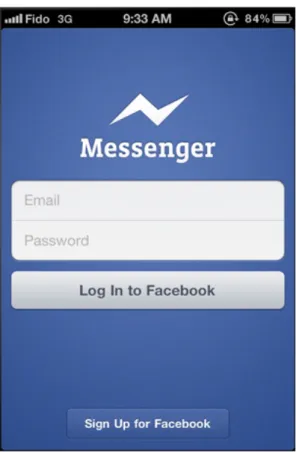 Figure 2.2  Page d'accueil de l'application Facebook Messenger.