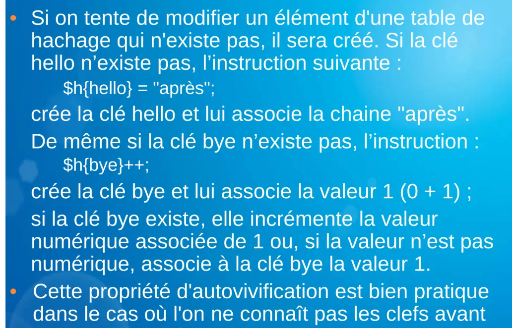 Table de hachage : Autovivification 