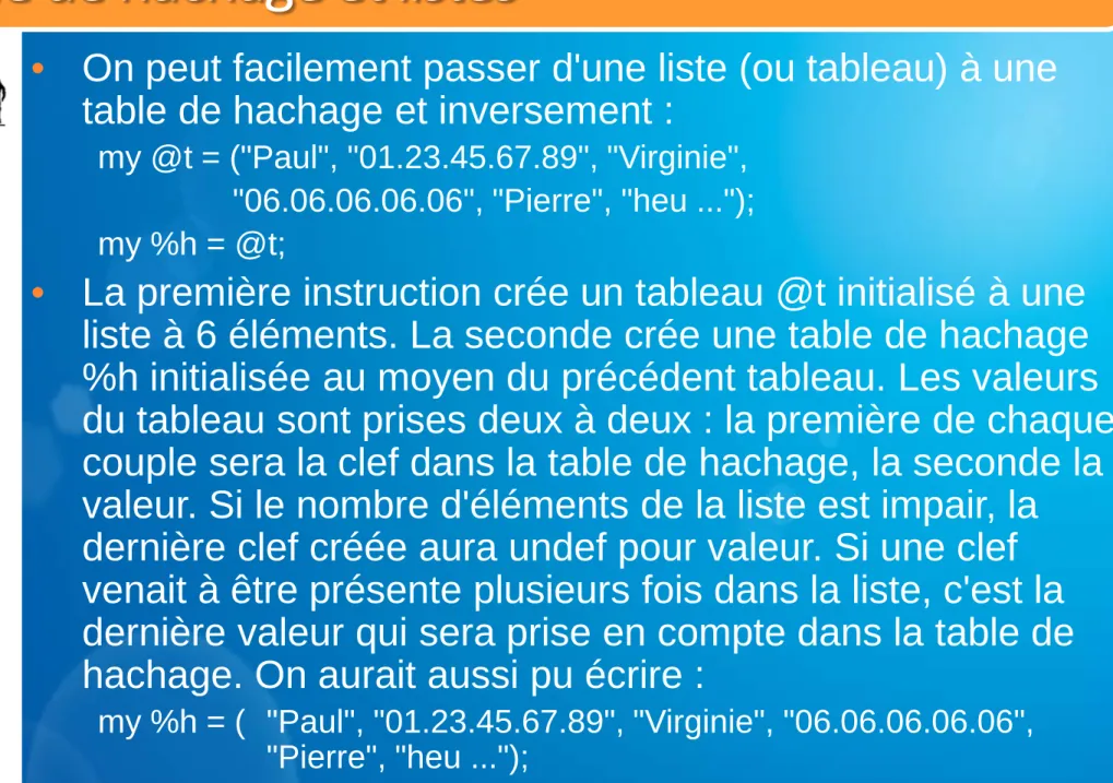 Table de hachage et listes 