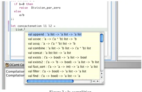 Figure 3 : la complétion 