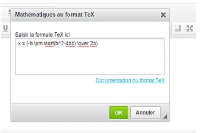 Figure 3 : Exemple de Module : Formule Latex