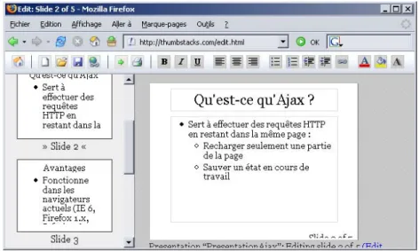 Figure 1.10  Édition  d’un diaporama  sur le site  thumbstacks.com