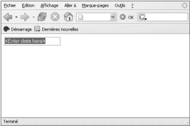 Figure 8.6 : Le texte est sectionné et le champ a le focus.