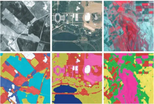 Figure 4: FROM LEFT TO RIGHT, TOP TO BOTTOM: (a), (b) and (c) Original images (256x256) without textured regions